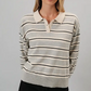Sunday Edition - Polo Collared Long Sleeve Stripe|62