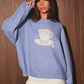 Le Lis - Teacup Graphic Oversized Crew|3672