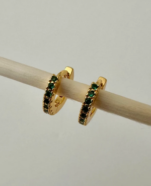 Tara Huggies Gold- Emerald -18K PVD Gold Plating|1663