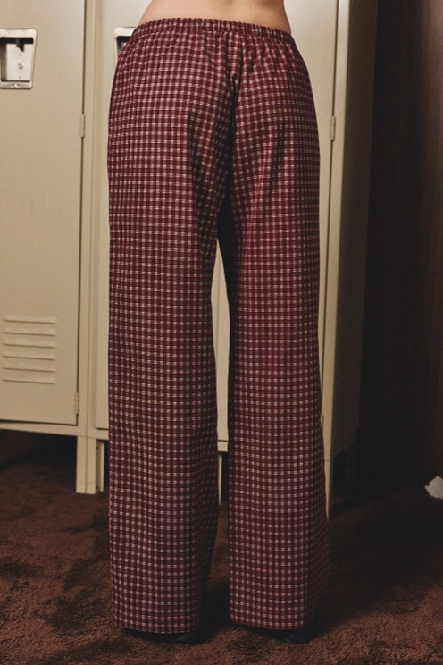 Le Lis - Mid Rise Wide Long Check Pants|137