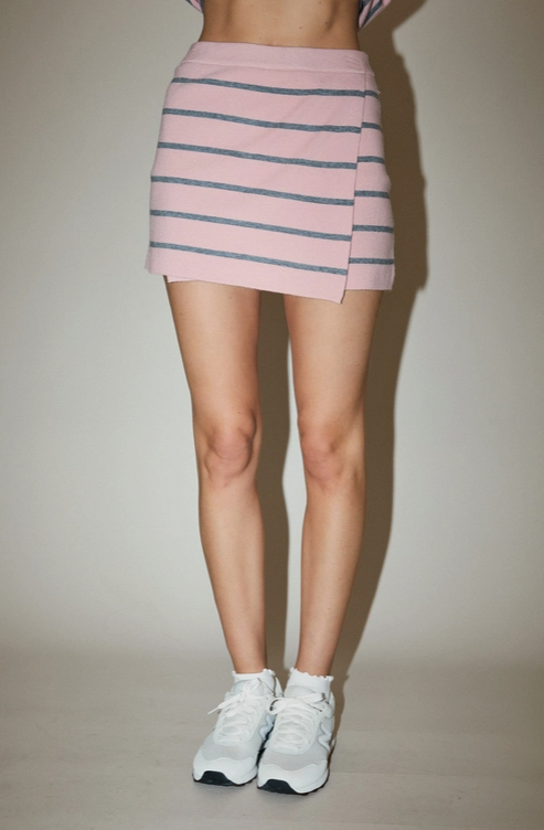 Sunday Edition - Mid-Rise Stripe Wrap Sweater Skort|52