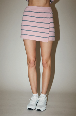 Sunday Edition - Mid-Rise Stripe Wrap Sweater Skort|52
