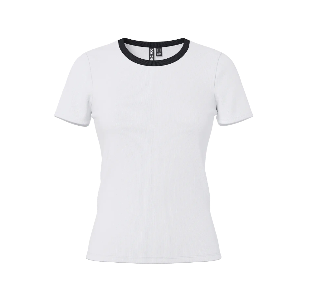 Pieces - Ribbed Basic Tee|2236