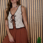 Blu Pepper - Crochet Front Tie Vest|525