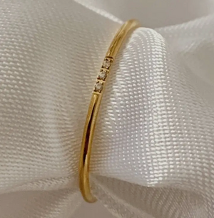 Three Stone Ring- 18K PVD gold plating|2202