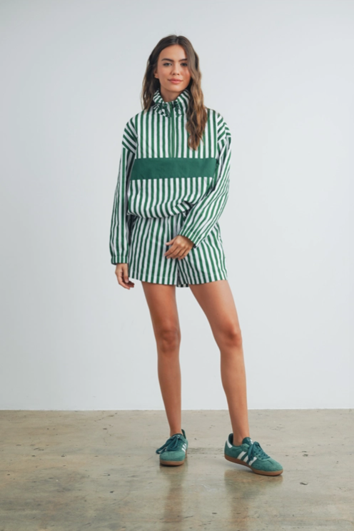 Buttermelon - Striped Drawstring Pocket Boxer Shorts|250