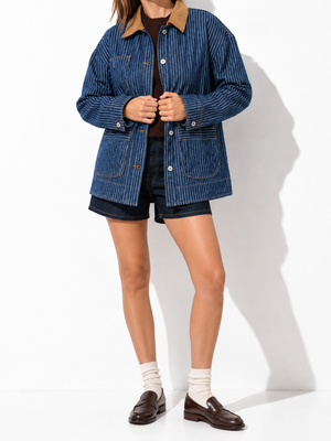 Blu Pepper - Corduroy Pin Strip Jean Jacket