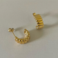 Mini Emma Ribbed Earrings - 18K PVD Gold Plating|2104