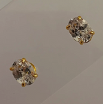 Oval Stone Studs - 18k gold plated|2173