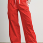 Buttermelon - Striped Drawstring Wide-Leg Cuffed Pants|256