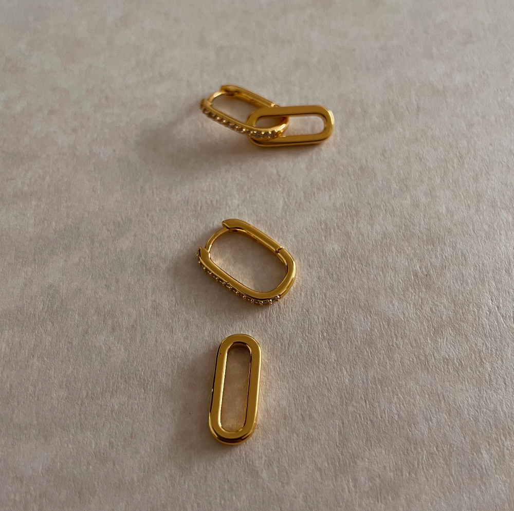 Paperclip Earrings - 18K PVD Gold Plating|1615