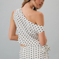 Sunday Edition - Off Shoulder Side Tie Polka Dot Top|59