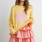 Buttermelon - Drop Shoulder Star Pattern Sweater|204