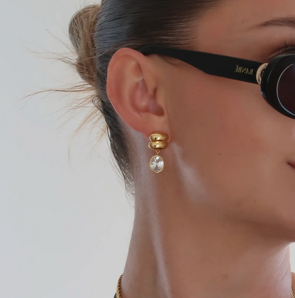 Namaste Jewelry - Oval Drop Earrings 18K gold plated|1849