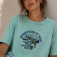 Embroidered Bass Fish Teal T-Shirt|1682