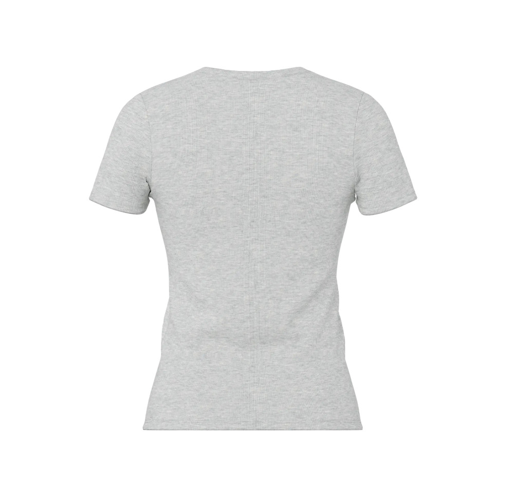 Pieces - Ribbed Basic Tee|2230