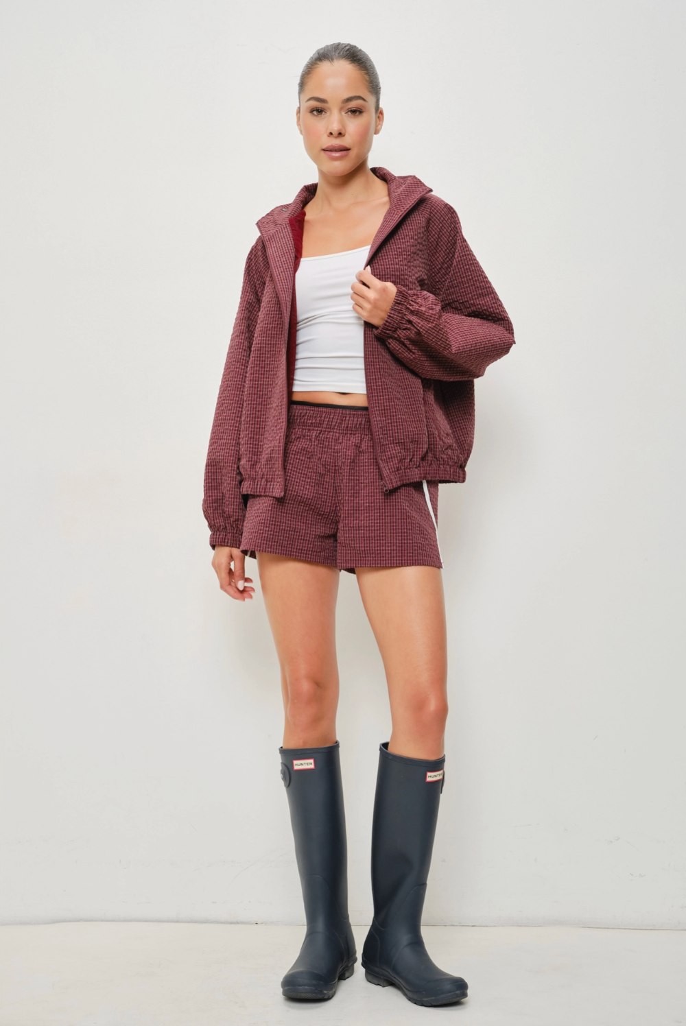 Pretty Garbage - Roxy Micro Grid Nylon Track Jacket|3622