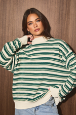 Le Lis - Striped Mock Neck Knit Sweater|5098