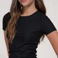 Active Basic - Ribbed & Rushed Sides Top|408