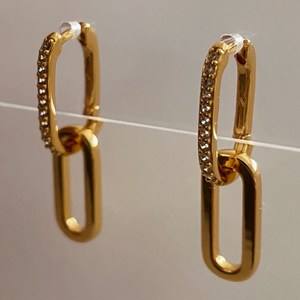 Paperclip Earrings - 18K PVD Gold Plating|1614