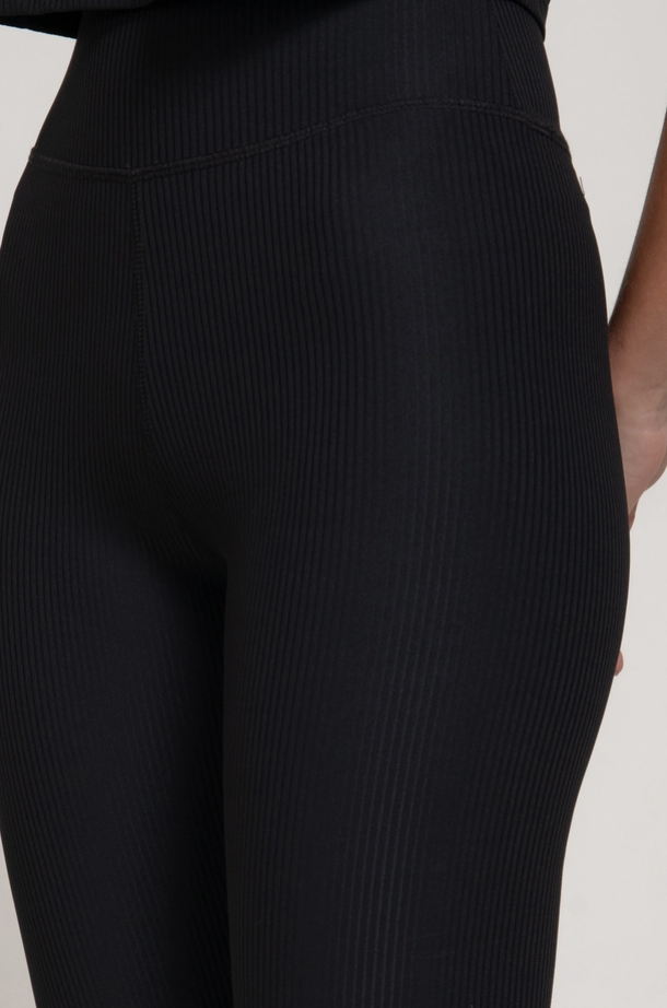 Active Basic - Semi Flare Ribbed Active Pants|379