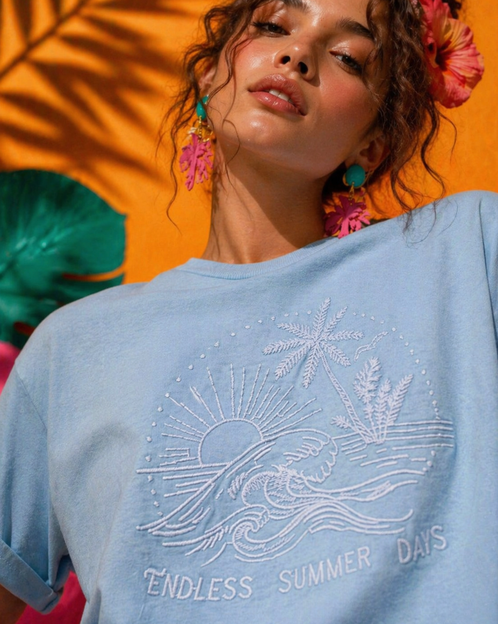 Endless Summer Embroidered T-Shirt|1684