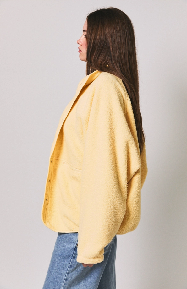 Le Lis - Oversized Sherpa Fleece Snap Front Pocket Jacket|3684