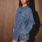 Le Lis -  Denim Long Sleeve Skort Romper|3702
