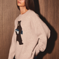 Le Lis - Bear Graphic Crew Neck Oversized Sweater|3660
